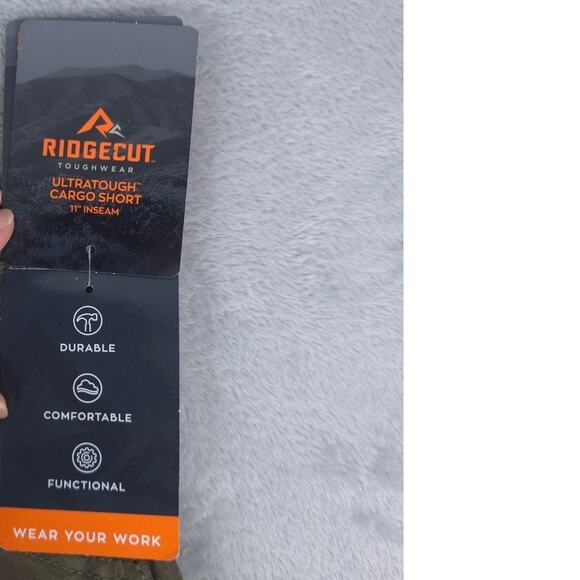 Ridgecut Cargo Shorts Mens 42x11 Green Toughwear Canvas Work Cotton Nylon - Picture 7 of 16